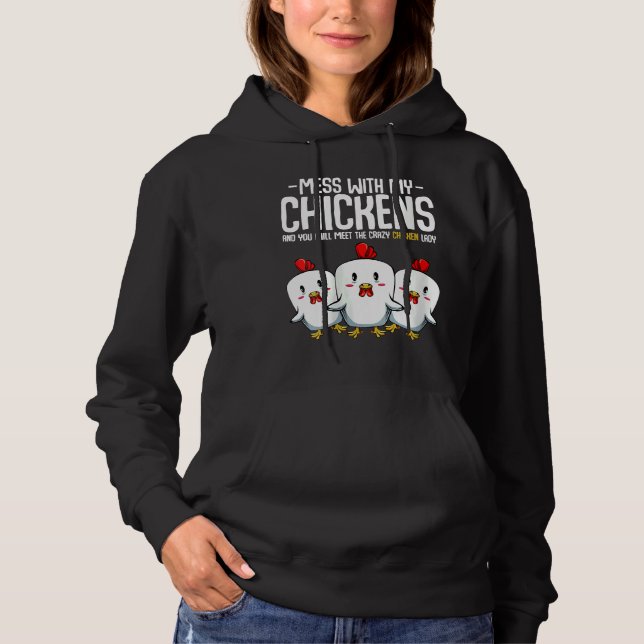 Crazy Chicken Dam idé T Shirt (Framsida)