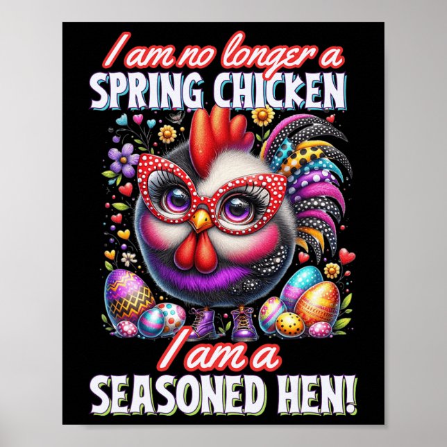 Crazy Chicken Dam, inte Vår-Chicken Påsk Sea Poster (Framsidan)