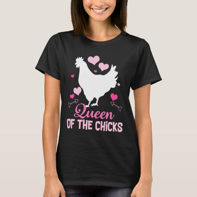 Crazy Chicken Dam-jordbruk T Shirt (Framsida)
