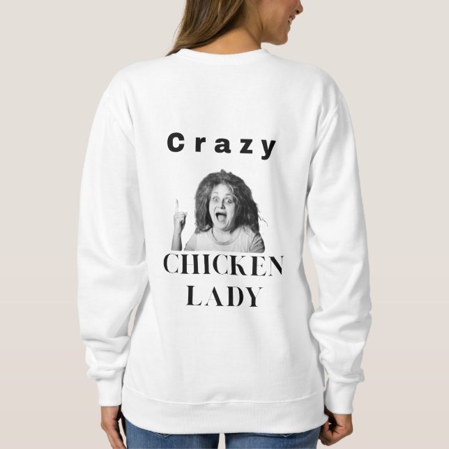 Crazy Chicken Dam. kycklingar, humor, roligt T Shirt (Baksida)