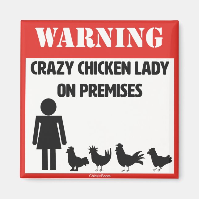 Crazy Chicken Dam Magnet (Framsidan)