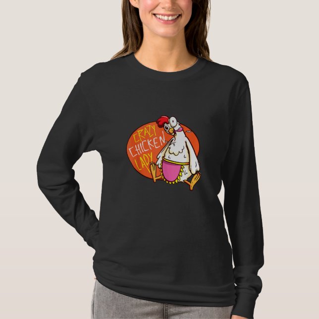 Crazy Chicken Dam Mamma Hen Mamma Älskare Farmer T Shirt (Framsida)