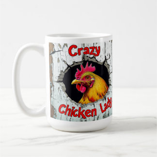 Crazy Chicken Dam Mugg, Kärlek Chickens Kopp Gift