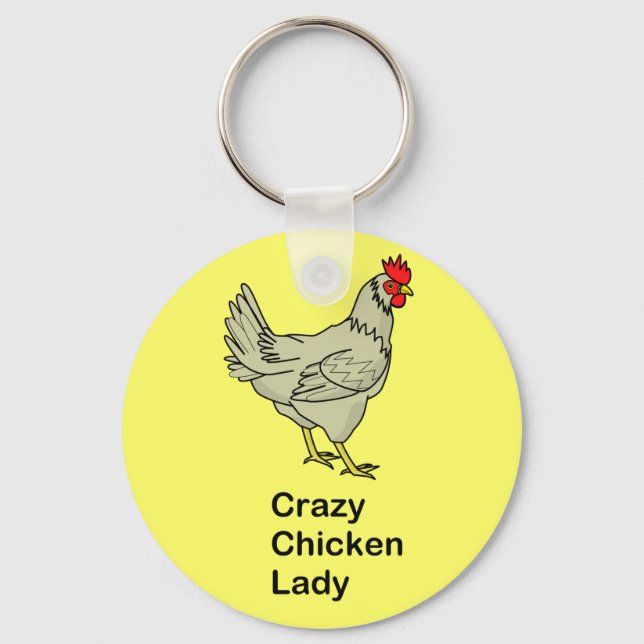 Crazy Chicken Dam Nyckelring (Framsida)