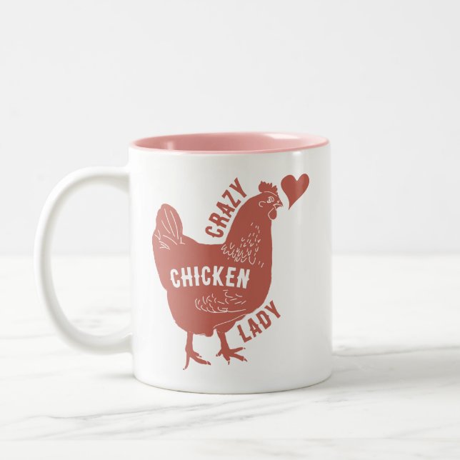 Crazy Chicken Dam Två-Tonad Mugg (Vänster)