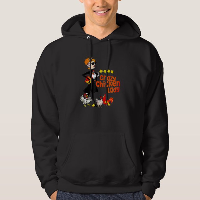 Crazy Chicken Dam Women Hoodie (Framsida)