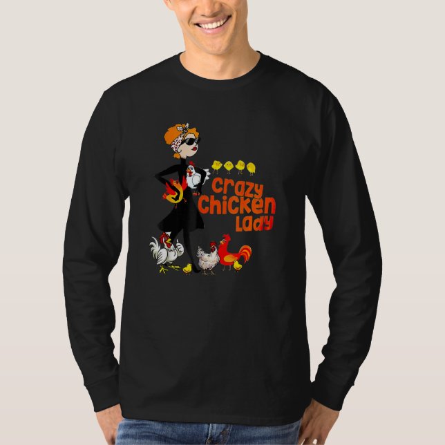 Crazy Chicken Dam Women T Shirt (Framsida)
