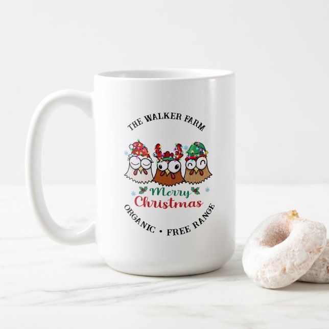 Crazy Chicken Farm God jul Kaffemugg (Med munk)