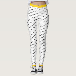 Crazy Chicken Foot Prints Gult Pop Leggings