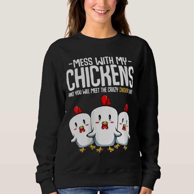 Crazy Chicken Lady idea T Shirt (Framsida)