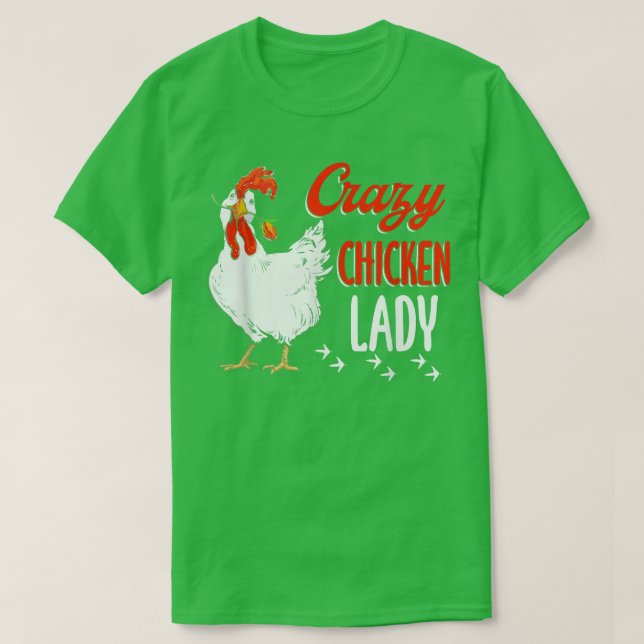 Crazy Chicken Women Dam Farmer T Shirt (Design framsida)