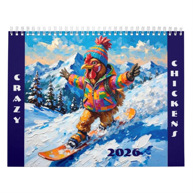 Crazy Chickens 2026-kalender Kalender (Omslag)