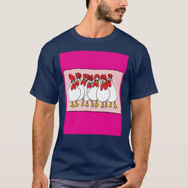 Crazy Chickens Funny Chicken T Shirt (Framsida)