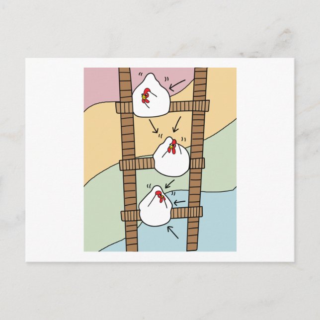 Crazy Chickens Funny Chicken Vykort (Framsida)