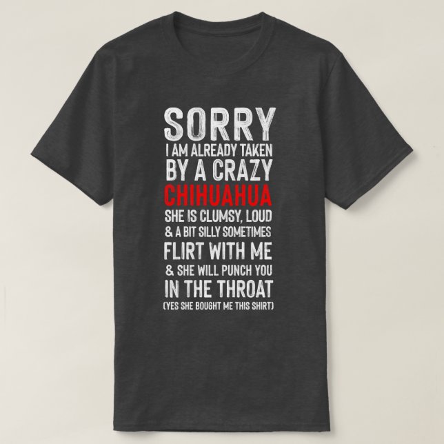 Crazy Chihuahua Meme Humor T Shirt (Design framsida)