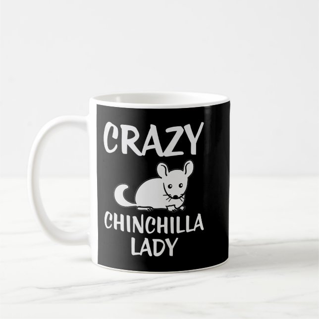Crazy Chinchilla Lady Lover Premium Kaffemugg (Vänster)