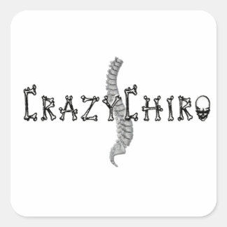 Crazy Chiro - Revolution i Chiropraktic Fyrkantigt Klistermärke