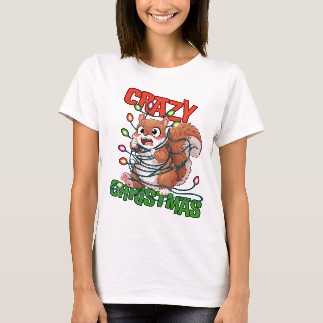 Crazy Christmas: Frustrated Squirrel T Shirt (Framsida)