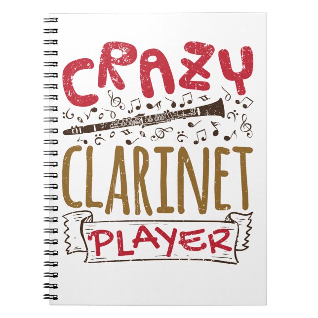 Crazy Clarinet Player Clarinetist Anteckningsbok (Framsidan)