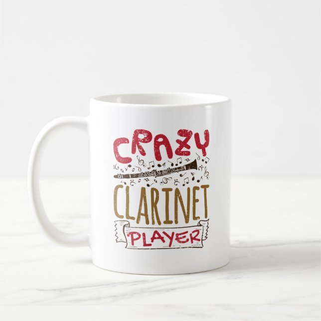 Crazy Clarinet Player Clarinetist Kaffemugg (Vänster)
