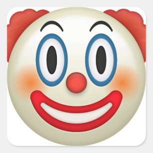 Crazy Clown Emoji Fyrkantigt Klistermärke