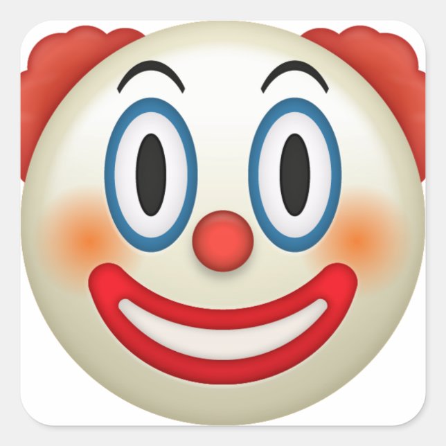 Crazy Clown Emoji Fyrkantigt Klistermärke (Framsida)