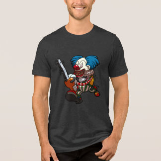 Crazy Clown Halloween Horror Chainsaw Cartoon T Shirt