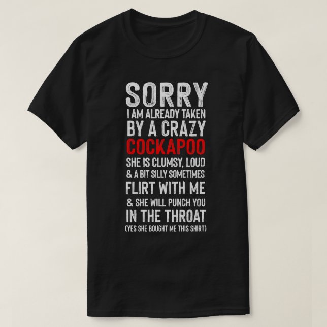 Crazy Cockapoo Meme Humor T Shirt (Design framsida)