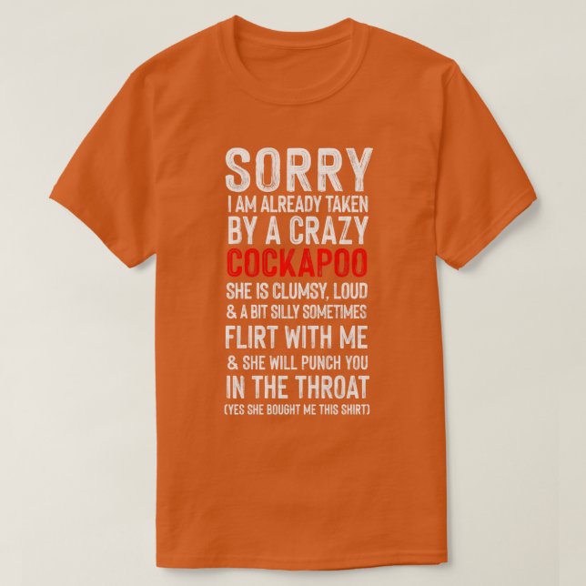 Crazy Cockapoo Meme Humor T Shirt (Design framsida)