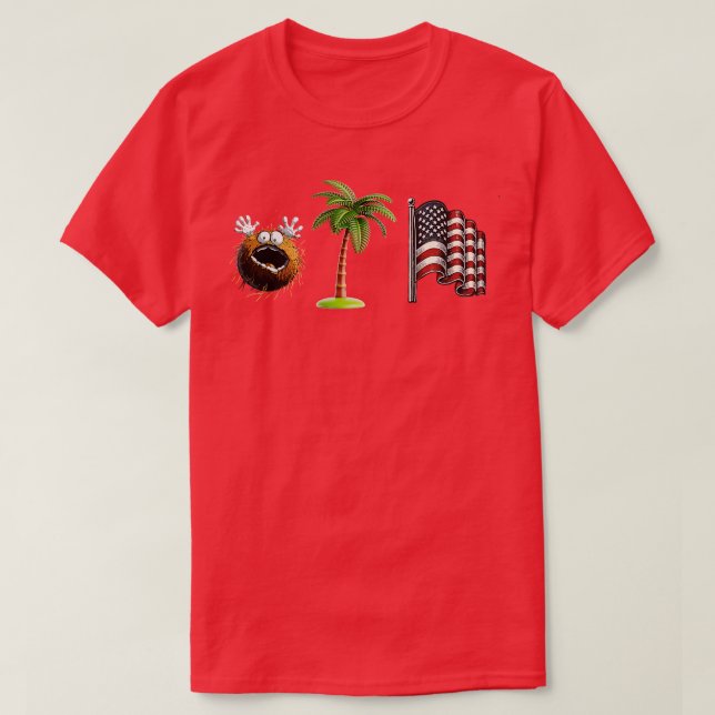 Crazy Coconut Meme Funny USA Handflatan Träd Meme T Shirt (Design framsida)
