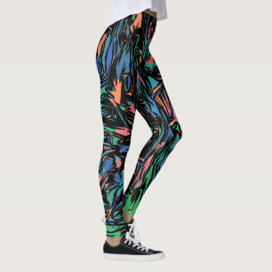 Crazy Colorful Abstrakt Graffitti Mönster Leggings
