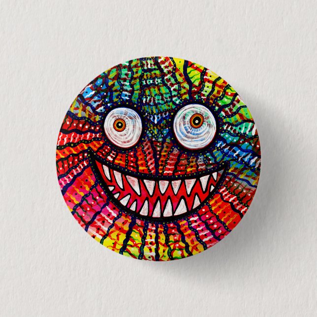 Crazy Colorful Monster Smile Knapp (Framsida)
