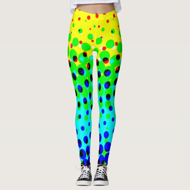Crazy Colorful Polka dots Leggings (Framsida)