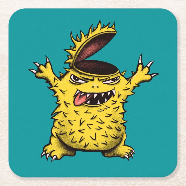 Crazy Coola Evil Character Underlägg Papper Kvadrat (Framsidan)