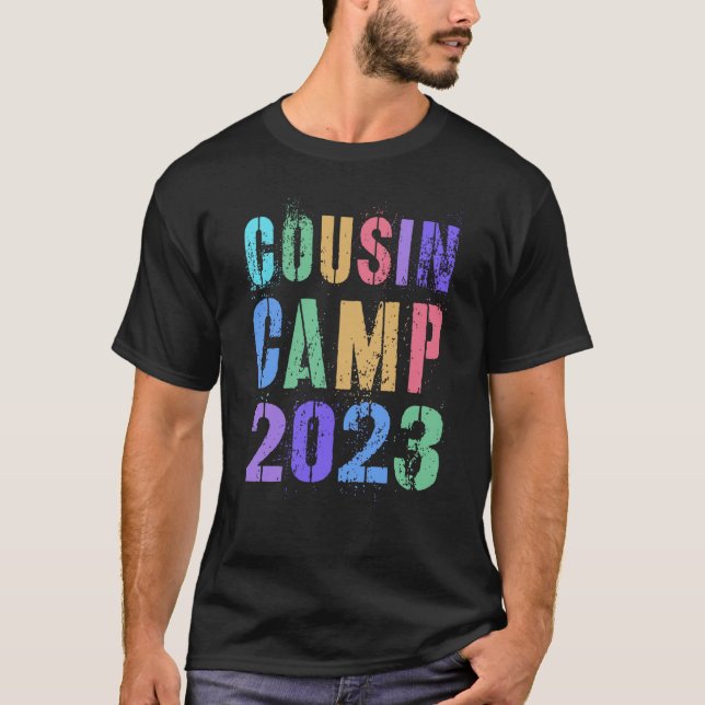 Crazy COUSIN CAMP Grandma Grandpa Sleepaway Sign A T Shirt (Framsida)