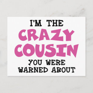 Crazy Cousin Humoral Family Roligt - Rosa Vykort