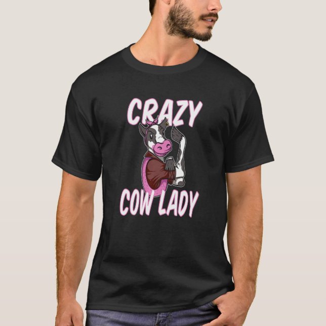 Crazy Cow Dam Cow T Shirt (Framsida)