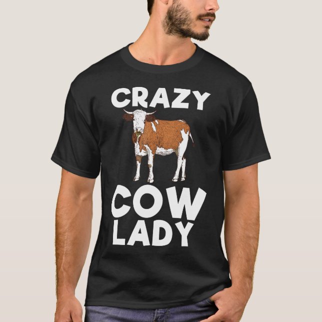 Crazy Cow Lady Farm Djuruppfödning   Tee (Framsida)