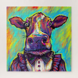 Crazy Cow Man Puzzle Pussel