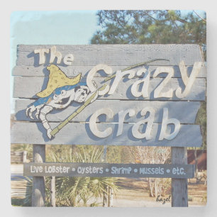 Crazy Crab, Hilton Head Island Marble Underlägg. Stenunderlägg