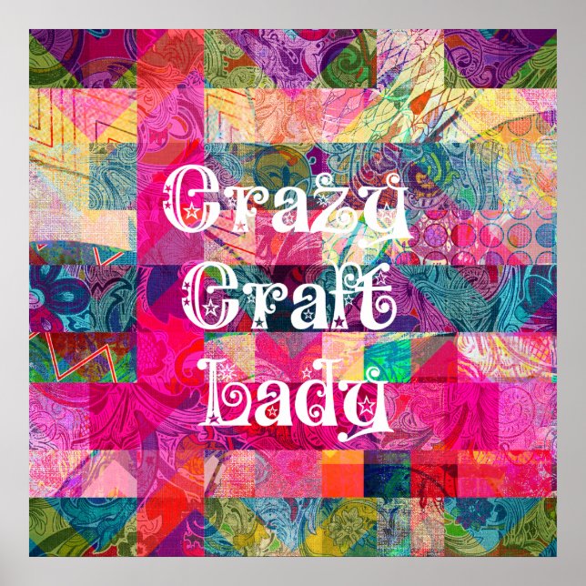Crazy Craft Dam Colorful Mönster Vibrant Crawing Poster (Framsidan)