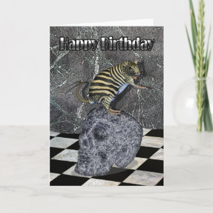 Crazy Creatday Card zebrat på skalle Kort