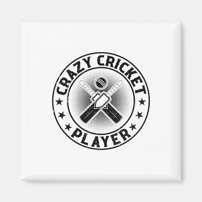 Crazy Cricket Player - Cricketing Cricket Player 1 Magnet (Framsidan)