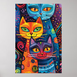 Crazy Cute Cats: Banderoll för Tecknad av Bright D Poster