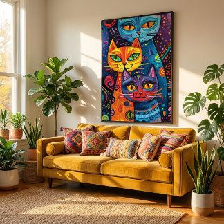 Crazy Cute Cats: Banderoll för Tecknad av Bright D Poster