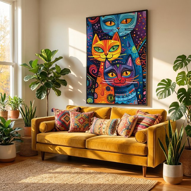 Crazy Cute Cats: Banderoll för Tecknad av Bright D Poster (Skapare uppladdad)