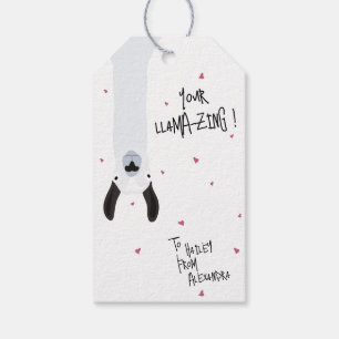 Crazy Cute Llama Pun Alla hjärtans dag "Mine" Presentetikett