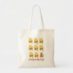 Crazy Dam Cat Funny Cat Houses Tecknad Slogan Tygkasse