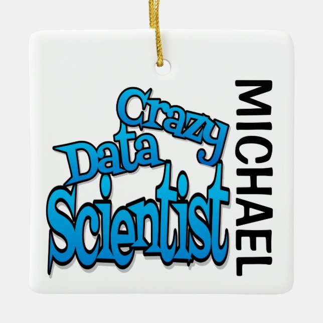 Crazy Data Scientist ANPASSNINGSBAR Julgransprydnad Keramik (Framsida)