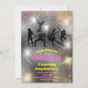 Crazy disco psychedelic-födelsedagen inbjudningar